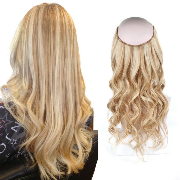 Sassina Invisible Wire Hair Extensions Real Human Hair with Transparent