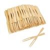 NILLOS Bamboo Forks, 100 Pcs Food Dessert Two Prongs Mini