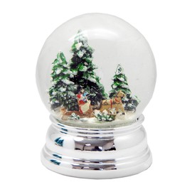 Minium Collection Glamour Line 20139 Snow Globe Sleigh Ride Silver Curved Base Diameter 100 mm