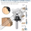 TAIWAIN 1/4-Inch Shank 43 Pack Router Bits Flooring Router Bit