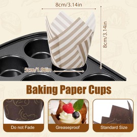 300 Pack Tulip Cupcake Liners, Muffin Baking Paper Cups Muffin Liners Wrappers for Party Weddings Birthdays Baby Showers