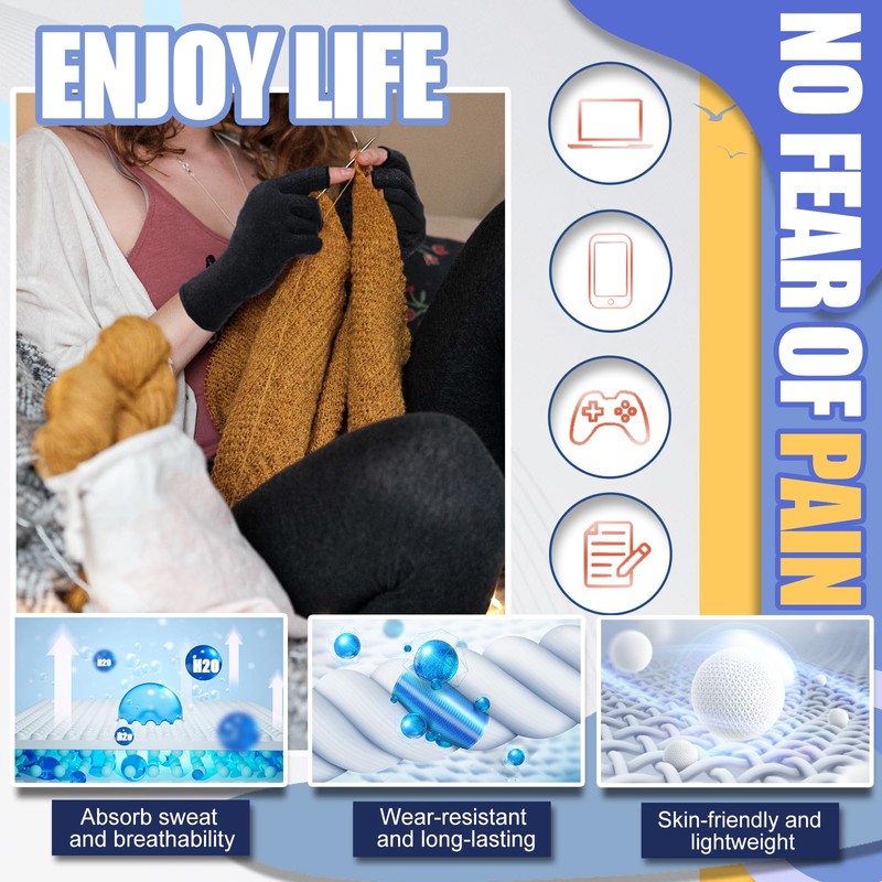 DRNAIETY Arthritis Compression Gloves- for Men & Women Hand Pain,