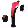 Andux 2Pcs/Set Long Neck Gold Golf Hybrids Club Head Covers