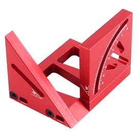 Laroal 3d Multi Angle Measuring Ruler Woodworking Square Tool Marking Angle Ruler 10-90 Degree Aluminum Miter Triangle Ruler Scriber For Engineer Carpenter Red