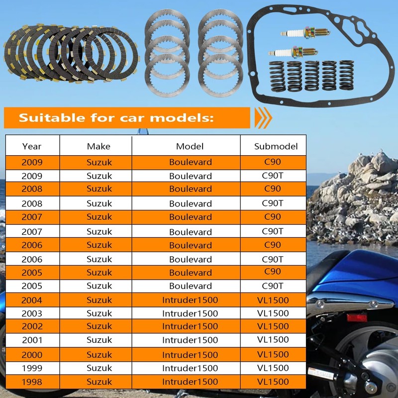 Boulevard Extra Plate Friction Steel Clutch Kit & Gasket &