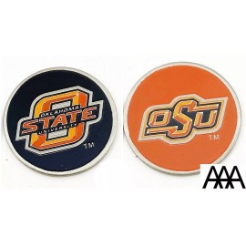Pac Golf 2 OKLAHOMA STATE COWBOYS Ballmarkers Ball Marker Mark fit divot tool hatclip B-O