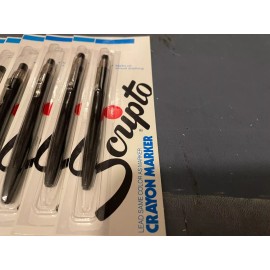 1 Dozen Vintage Scripto Crayon Marker Black No. W749 Marks Almost Anything.