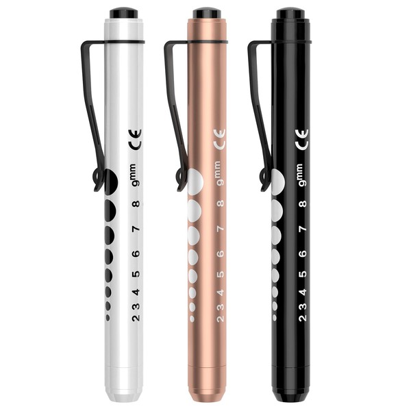 RISEMART 3packs Pen Lights for Nurses, Reusable Medical Pen Light
