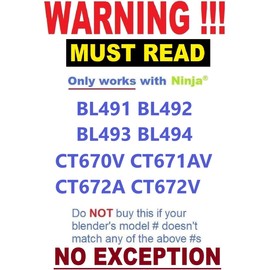 Ninja Blade for 40oz Bowl BL491 BL492 BL493 BL494 CT670V CT671AV CT672A CT672V Blender - MUST READ Detail -