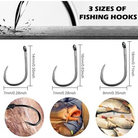 HEKOBAG Carp Hair Rig Braided Line Wire 8340 Carp Rig Bait Hook Swivel Hook Carbon Steel End Piece Accessory for Carp Fishing