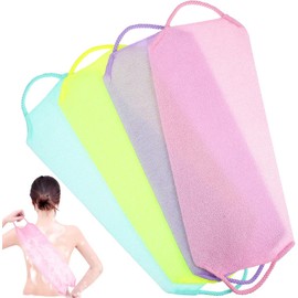 FOMIYES 4 Piezas Toallas Exfoliantes para Ducha Paños para Lavado de Espalda y Cuerpo Elástica para Cuidado de Baño Familiar