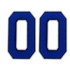 2 Pcs 5.0" Royal Blue Chenille Number Patches with White
