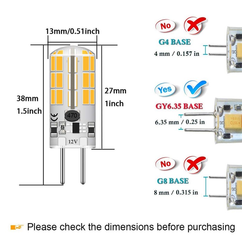GY6.35 G6.35 Bi-pin Base LED Bulb 4Watt AC DC 12V