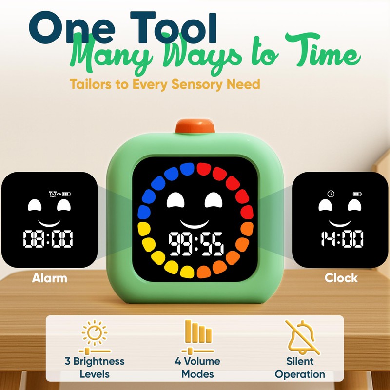 Digital Visual Timer for Kids - Rechargeable 99 Min Timer