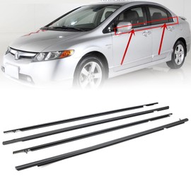 GEATaaT 4Pcs Weatherstrip Window Moulding Trim Seal Belt Compatible with 2006-2011 Honda Civic Replace# 72460-SNA-A01 72410-SNA-A01