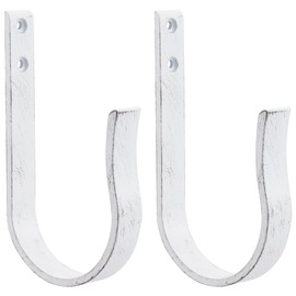 Mayrhyme White Wood Grain Curtain Holdbacks,Solid Aluminum Wall Mounted Curtain Tiebacks & Hooks,U Shape Curtain Holders,Elegant Curtain Pull Backs for Drapes, Curtains(2 Pack)