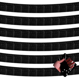 6 Pack 10 Feet Foil Fringe Garland Metallic Tinsel Streamers Banner Wall Hanging Fringe Curtain Backdrop Banner for Parade Floats, Bachelorette, Wedding, Christmas, Birthday Party Decorations(Gold)