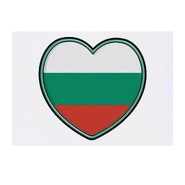 'Bulgaria Flag Heart' Temporary Tattoo - Water Resistant, Skin-Safe, Non-Toxic Transfer (TO00062925)