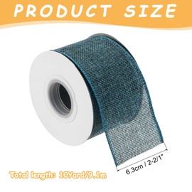 sourcing map Burlap Ribbon Fabric Wired Edge Ribbons Dark Green 2-1/2 Inch x 10 Yard Wired Ribbon for Gift Wrapping, Bow, Wreath, Christmas Tree, Flower Bouquet,with Roller