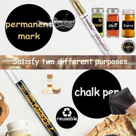 DZSEE Chalkboard Labels 192 Pcs, Waterproof Reusable Chalk Labels for Containers, Storage Bins, Includes 2 Liquid Chalk Marker, for Storage Bin, Food Container, Jars
