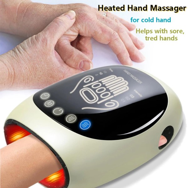 OSITO Rechargeable Hand Massager with Heat Air Compression Helps with