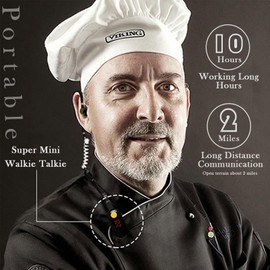 ELIDAIP T-M9 Super Mini Walkie Talkies with Earpieces Small Portable FM Transceiver Mini Two Way Radios for Security, Restaurant, Workplace,Out Door Sport,Supermarket,Hospital,Tourism Black 2-Pack