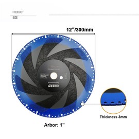 SHDIATOOL 12 Inch Metal Cutting Diamond Blade All Purpose Cut Off Wheel for Rebar Sheet Metal Angle Iron Stainless Steel