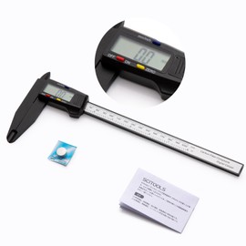SCITOOLS Vernier Caliper 7.9 inches (200 mm) Digital Caliper Measuring Jaw Long Large Screen Capital Display Carbon Fiber Will Not Damage Measured Items, 7.9 inches (20 cm), Zero Set Function,