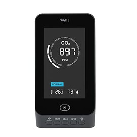 TFA Dostmann Aircontrol Up Single Beam 31.5011.10 CO2 Detector Air Quality Monitor NDIR Single Beam Sensor with Alarm Function Anthracite