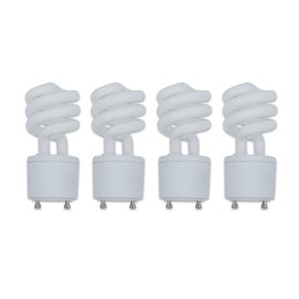 lumenivo 13 Watt Replacement Spiral Compact Fluorescent CFL Bulbs T2 Twist and Lock Base, Energy Saver - GU24 Base - 2-Prong Light - 120V - 3500K Neutral White - for Indoor Fixtures - 4 Pack
