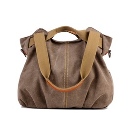 Women's Canvas Bags Casual Vintage Hobo Canvas Multi-Pocket Daily Purse Messenger Top Handle Shoulder Large Tote Shopper Handbag Shopping Graffiti Bags, brown, vintage