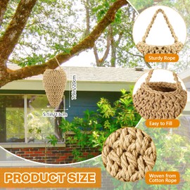 Qualirey 8 Pcs Crochet Wasp Nest Decoy Hanging Fake Wasp Nest Deterrent Outdoor Crochet Hornet Decoys for Patio Garden Yard Eaves Uses(5.1×7.9")