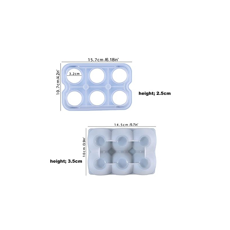 2 Pieces Egg Holder Silicone Resin Mold 6 Cups Egg