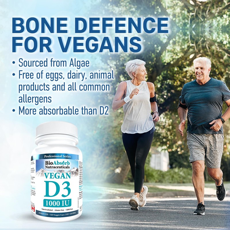 Vegan Vitamin D3 1000 IU, 4 Month Supply of Vitamin