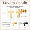 Sanfenly 3Pairs Stainless Steel Hypoallergenic Cross Earrings Set for Women