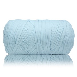 MSyarn 400g T Shirt Yarn, Tshirt Crochet Yarn for Crocheting Bag/Craft Project/Home Decor, 14.1oz/400g, 120yd/110m Crochet with Polyester Spandex Blend Stretch Fabric(Water Blue)