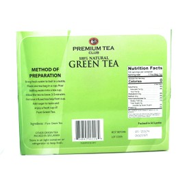 Green Tea - 100% Natural, 100 bags,(Ceylon Tea Club)