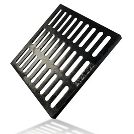 Tongmo 20x20 Cast Iron Drain Grate, B125 Class Sewer Grate, Weather-Resistant Outdoor Drain Cover, Heavy Duty Channel Grate, Black Square Drainage Grate (19.7”x19.7”)