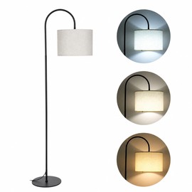 Toolzia Modern Tall Floor Lamp - Adjustable Fabric Shade