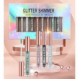 BestLand Set De 10 Sombras De Ojos Líquidas Con Glitter, Brillo Metálico, Looks Ahumados Naturales, Resistente Al Agua, Larga Duración, Secado Rápido 
