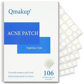 Qmakup Pimple Patches for Face,Acne Patches for Face,Pimple Patch,Zit Patches,Hydrocolloid Blemish Patches for Covering Zits and Blemishes,with Salicylic Acid,Tea Tree oil & Calendula oil, 106 Counts