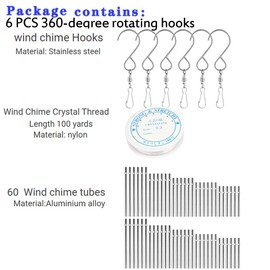 Kit de 67 piezas para hacer campanillas de viento, suministro de campanillas de viento, parte de timbre de viento, tubos de timbre de viento, kit de campanillas de viento, kit de manualidades de