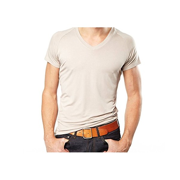 Mr. Davis Men's Bamboo Viscose Traditional Cut V Neck Undershirt