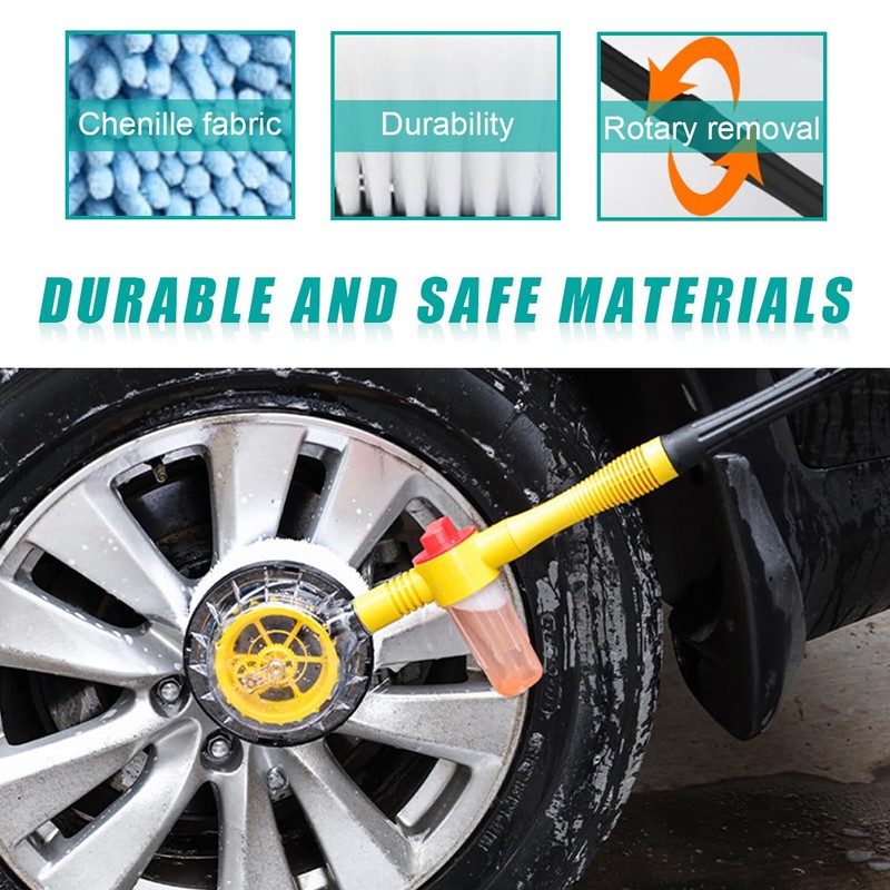 povtii Rotating Car Wash Brush, 360° Spin Auto Cleaning Brush