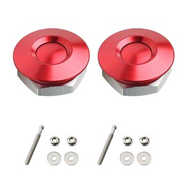 azumafy 2pcs Universal Bonnet Pins Bomb Pins Push Aluminum Quick Release Push Button Custom Hood Lock Pins (Red)