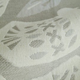 Quarter Report Jacquard Woven Cushion Cover J Lintu Gray Approx. 23.6 x 23.6 inches (60 x 60 cm), Birds Pattern, Zipper Type [Made in Japan]