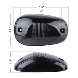 LBRST Clear 12 LED Smoke Cab Roof Running Top Marker Lights Assembly Replacement for Dodge Ram 1500 2500 3500 4500 5500 2003-2018 Pickup Trucks