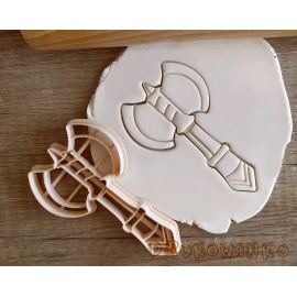 Drukowanko Axe Mace Sword Weapon Medieval Fantasy RPG Cookie Cutter Pastry Fondant Dough - Small - 7,5 x 4cm Regular Cutter