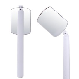 Miuffue Flexible Large Square Lash Mirror, 260°Rotation Folding Portable Eye Mirror for Eyelash Extensions, Adjustable for Easy Check, Lash Extension Supplies and Tool for Lash Techs, White