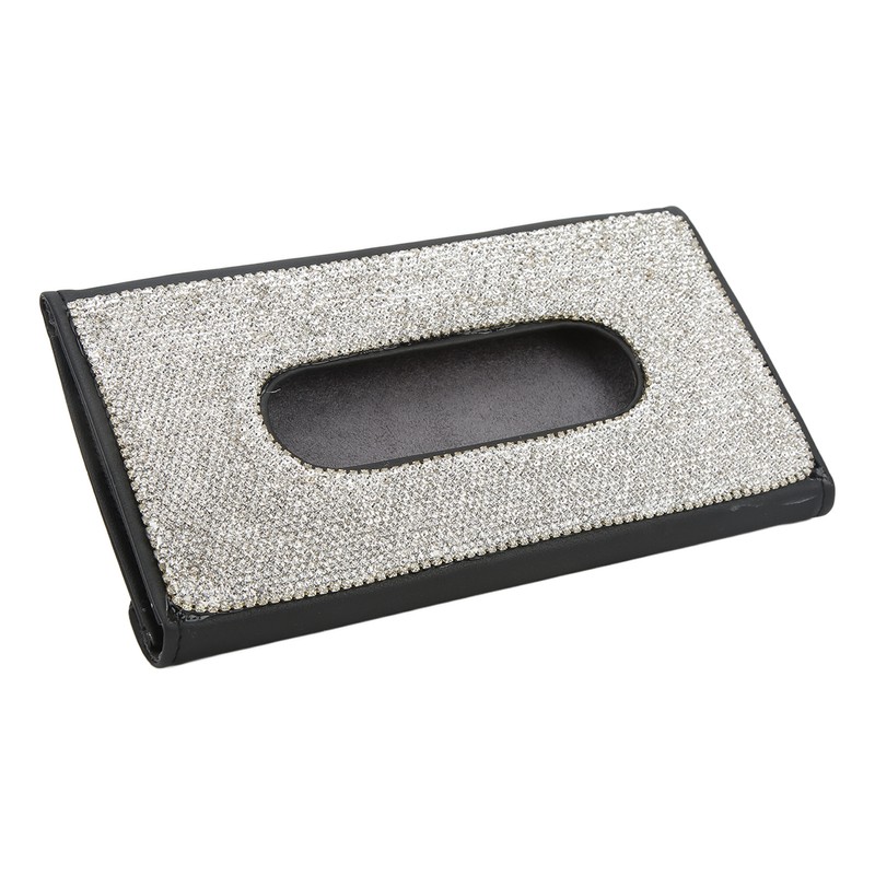 Rhinestone Sun Visor Tissue Box Bling Napkin Storage Holder Universal